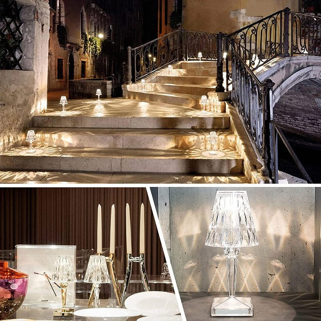 Diamond Reflection Portable LED Crystal Table Lamp | Chronos Lights