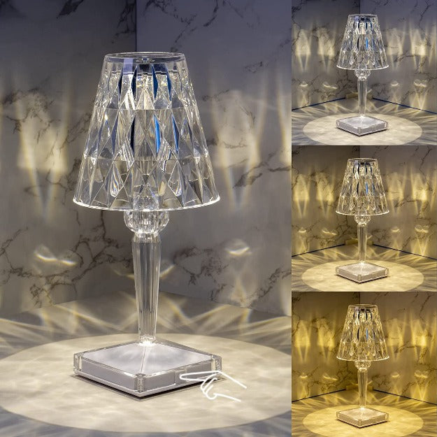 Diamond Reflection Portable LED Crystal Table Lamp | Chronos Lights