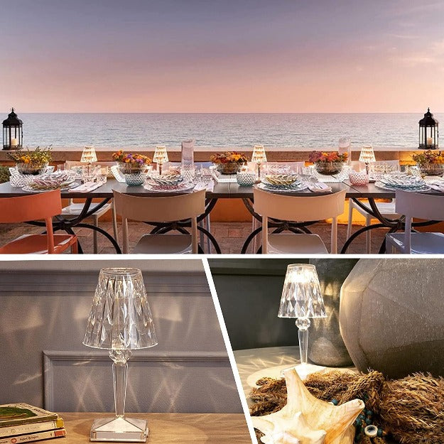 Diamond Reflection Portable LED Crystal Table Lamp | Chronos Lights