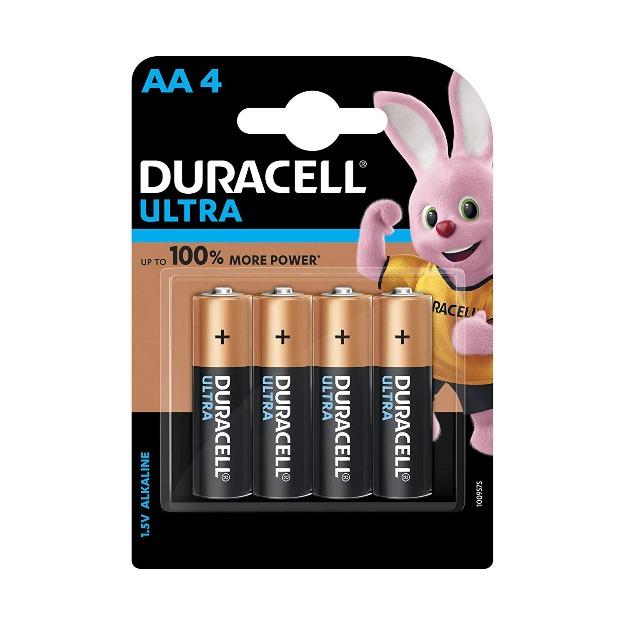 Duracell Ultra Alkaline size AA Batteries 1.5V Pack of 4