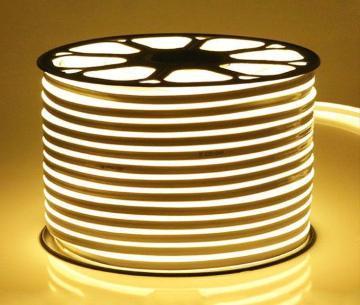 High-brightness warm white LED neon flex strip, perfect for energy-efficient ambient lighting