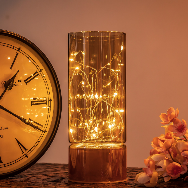 Glass Table Lamps with Fairy Lights | Open Top Glass