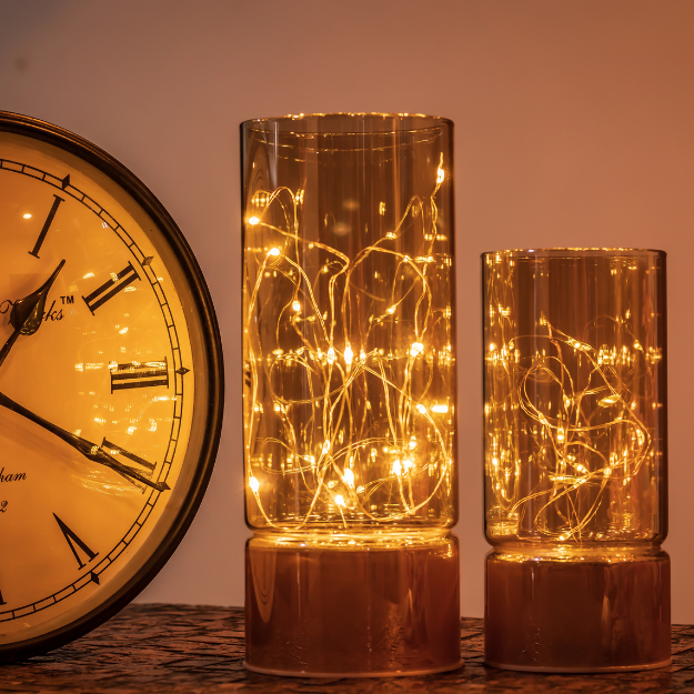 Glass Table Lamps with Fairy Lights | Open Top Glass