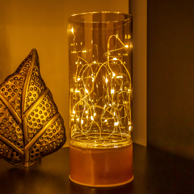 Glass Table Lamps with Fairy Lights | Open Top Glass