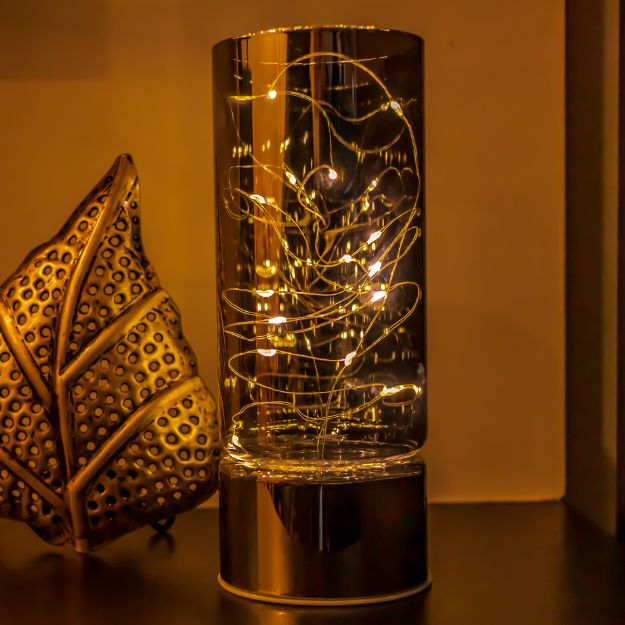 Glass Table Lamps with Fairy Lights | Open Top Glass