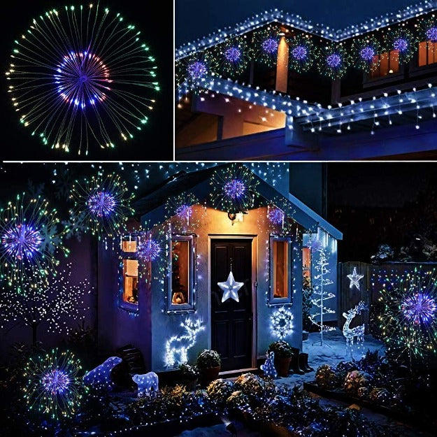 Firework Fairy Lights - 4AA Battery Operated | 8 Function Remote Control | IP44 Waterproof | Multi LED - Chronos