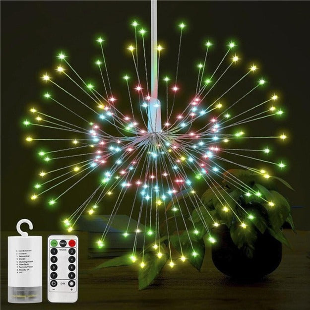 Firework Copper Wire Fairy LED String Lights - 8 Function Remote Control | IP44 Waterproof | Multi LED