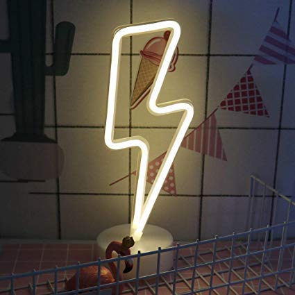 Lightning bolt neon table lamp discount