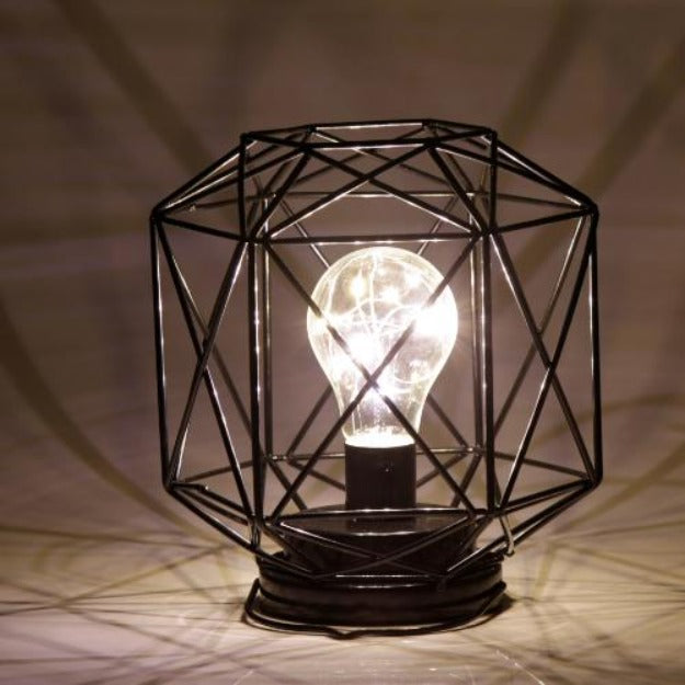 Geometric Metal Cage Lamp - Matte Black - Chronos