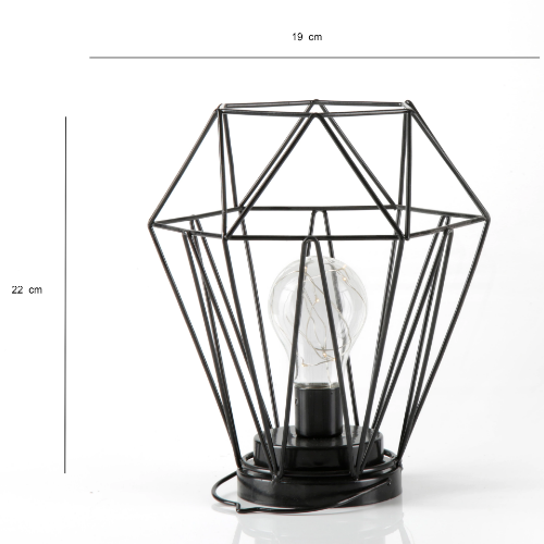 Geometric Metal Cage Lamp - Matte Black - Chronos