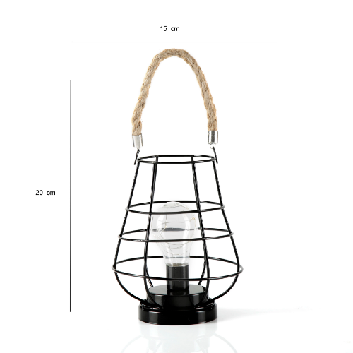 Geometric Metal Cage Lamp - Matte Black - Chronos