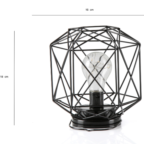 Geometric Metal Cage Lamp - Matte Black - Chronos
