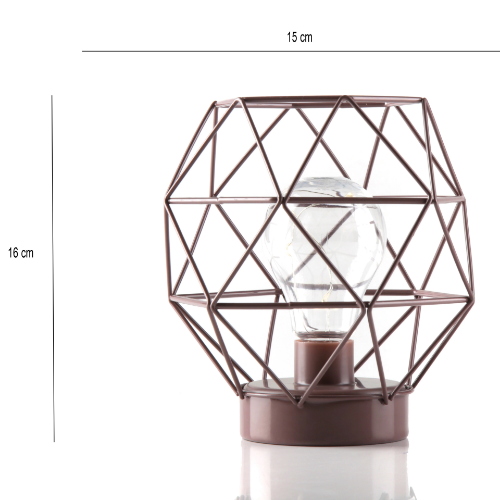 Geometric Metal Cage Lamp - Brown - Chronos