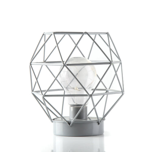 Geometric Metal Cage Lamp - White - Chronos