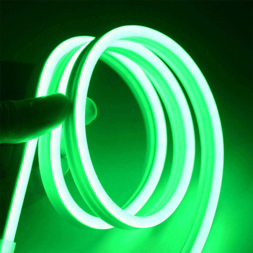 High-brightness green neon LED strip, perfect for gardens, signage, and event decor