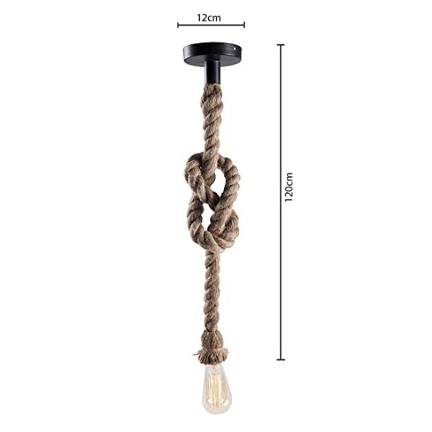 Jute Rope Bulb Hanging Pendant Light with E27 Bulb Holder Chronos Lights