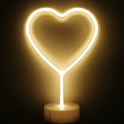 Neon Sign Table Lamp | Battery & USB Operated | Heart (Warm White) - Chronos