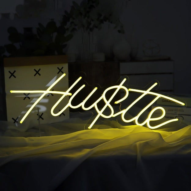 Hustle Neon Sign Neon Signage  Chronos lights