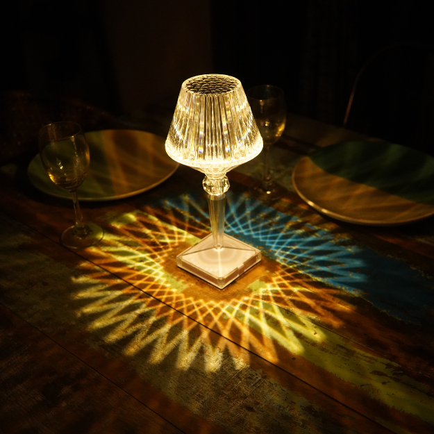 Inter Reflection Portable LED Crystal Table Lamp