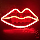 Neon Sign Lamp Wall Hanging | Battery & USB Operated | Lip (Red) - Chronos
