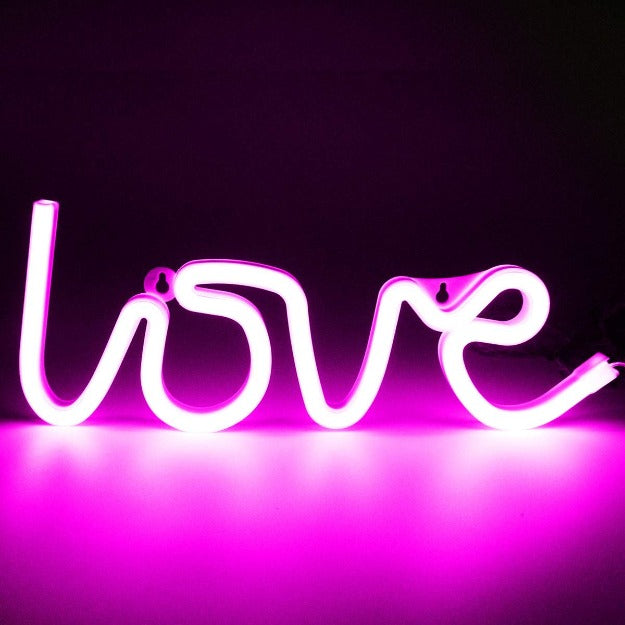 Neon Sign Lamp Wall Hanging | Battery & USB Operated | Love