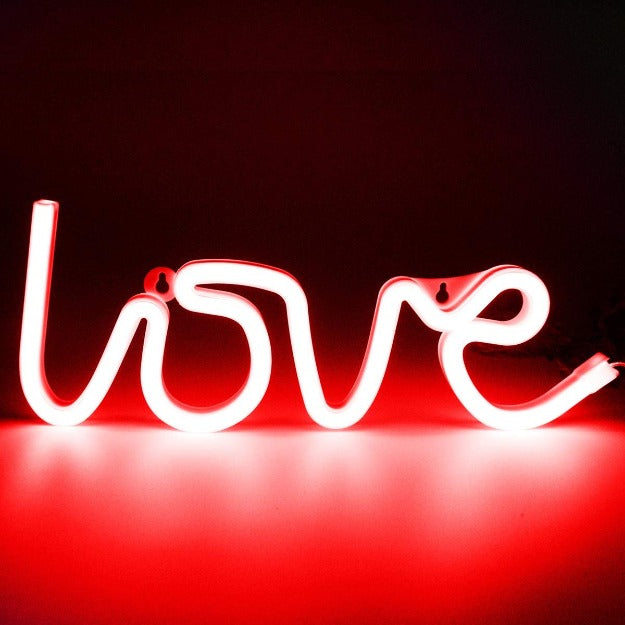 Neon Sign Lamp Wall Hanging | Battery & USB Operated | Love