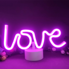 Neon Sign Table Lamp | Love Pink | Battery & USB Operated