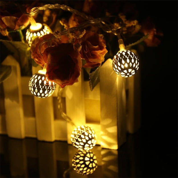 Metal Balls Decorative String Lights - Warm White | Chronos
