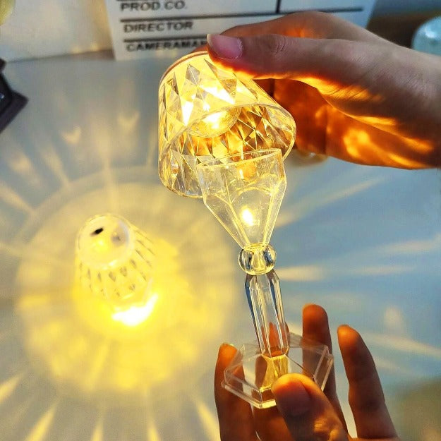 Mini Crystal Table Lamp with Reflection Light | Warm White | Chronos Lights