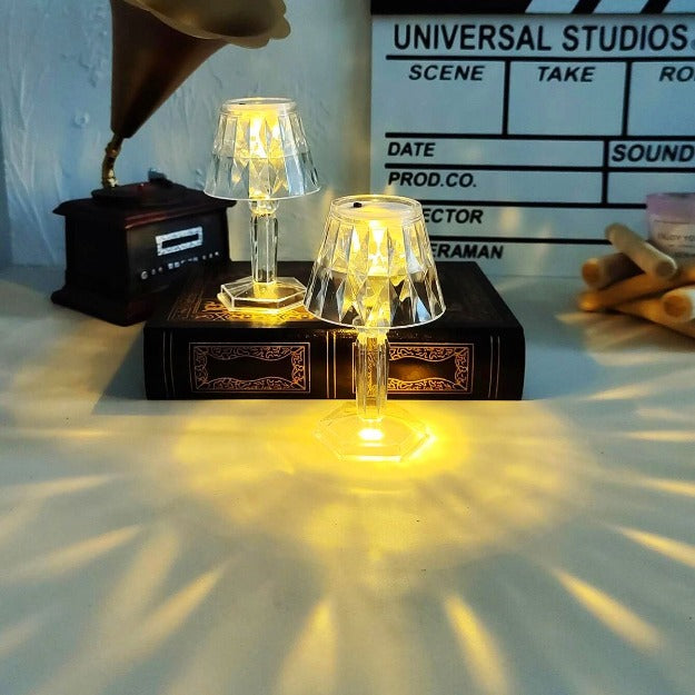 Mini Crystal Table Lamp with Reflection Light | Warm White | Chronos Lights