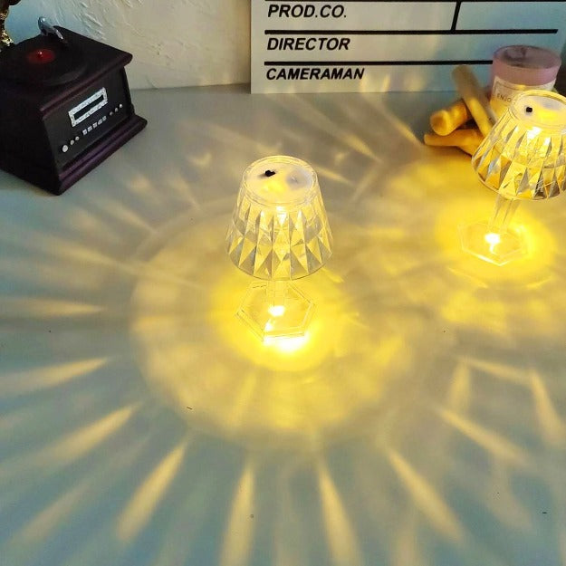 Mini Crystal Table Lamp with Reflection Light | Warm White | Chronos Lights