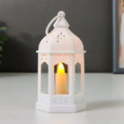 Mini Vintage Lantern with LED Pillar Candle | Pack of 6 | Battery Operated | Chronos Lights
