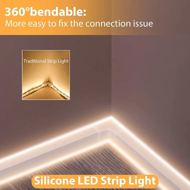 Professional-grade warm white neon flex LED light for commercial signage and decorative installations