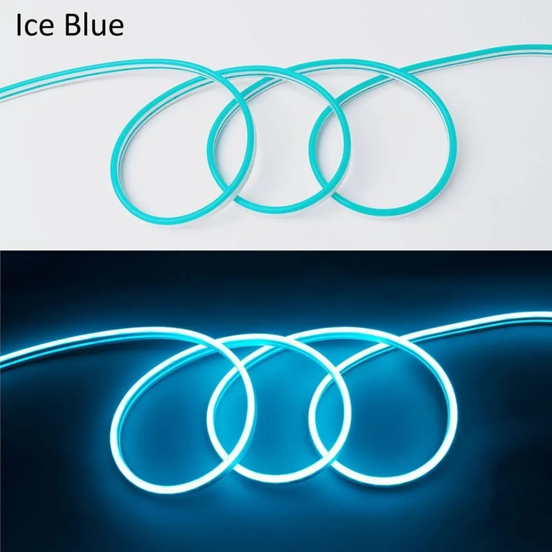 Buy Neon Flex LED Strip Light in Ice Blue (AC 220V - 8mm x 16mm) for a cool and modern glow