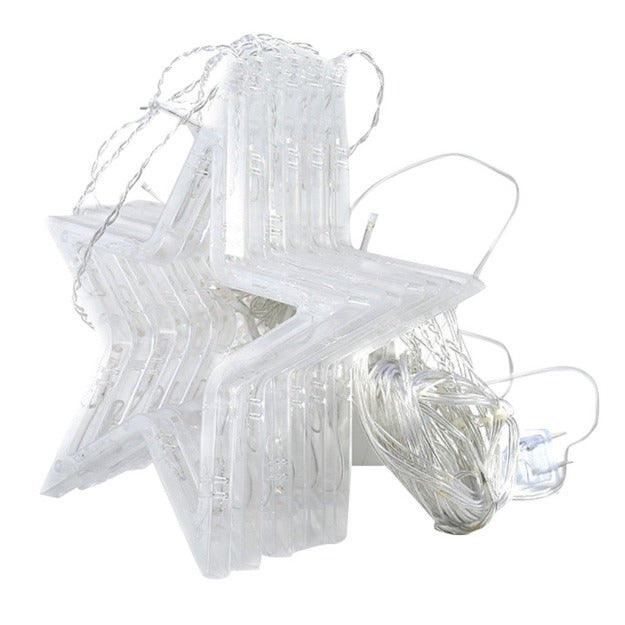 Waterproof warm white LED star curtain lights for garden, parties, and outdoor events