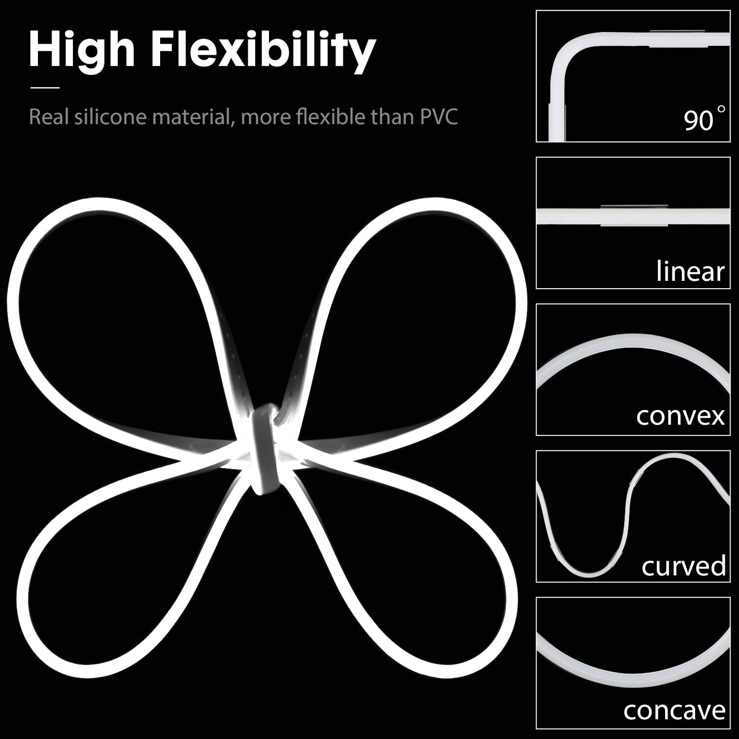 Bright and elegant pure white neon LED strip, perfect for homes, offices, and commercial spaces