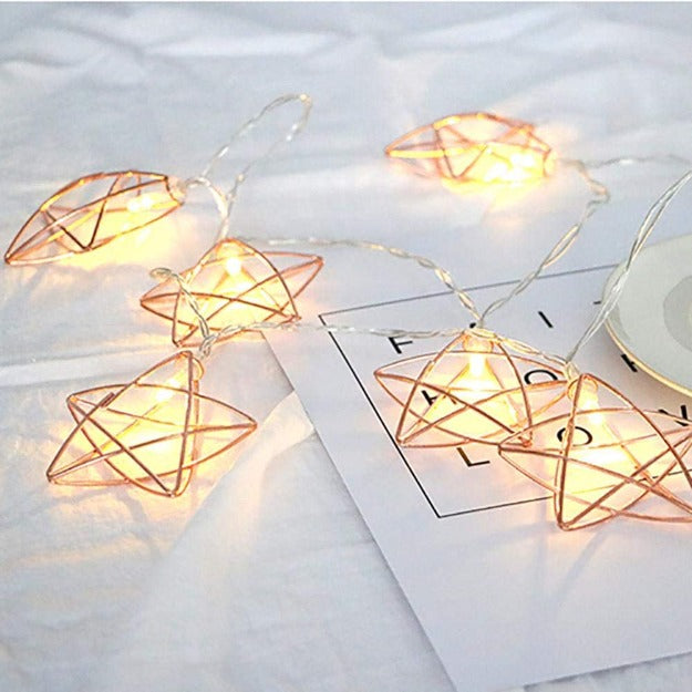 Metal Star String Lights - Rose Gold Chronos