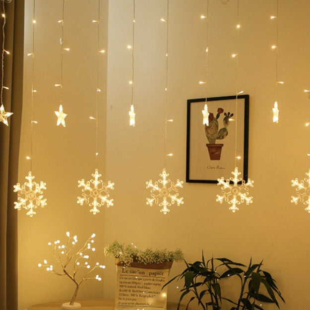 Snowflake Curtain Lights | Warm White LED Chronos