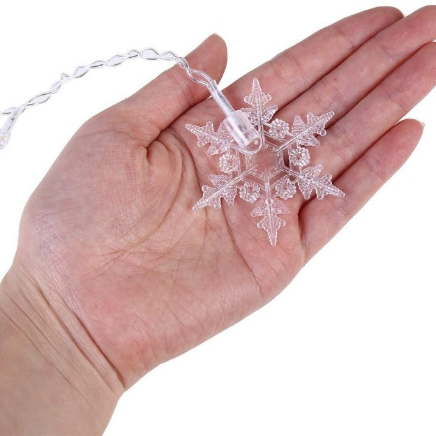 Snowflake Icicle Curtain Lights | Warm White