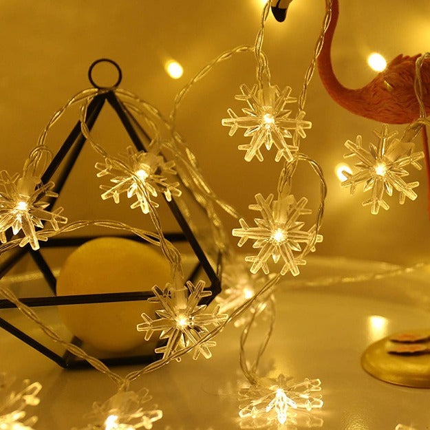 Snowflake String Lights - Warm White LED Chronos