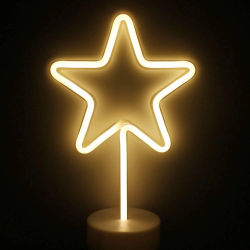Neon Sign Table Lamp | Battery & USB Operated | Star (Warm White) - Chronos