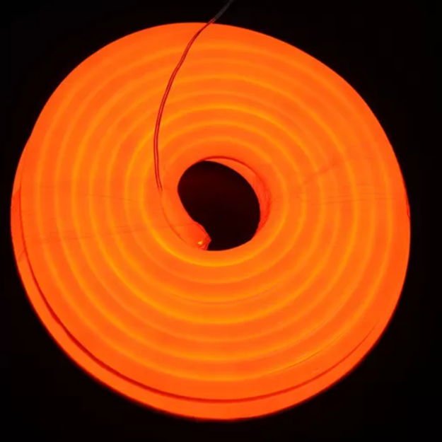 Long-lasting waterproof orange neon LED strip, designed for both indoor and outdoor use