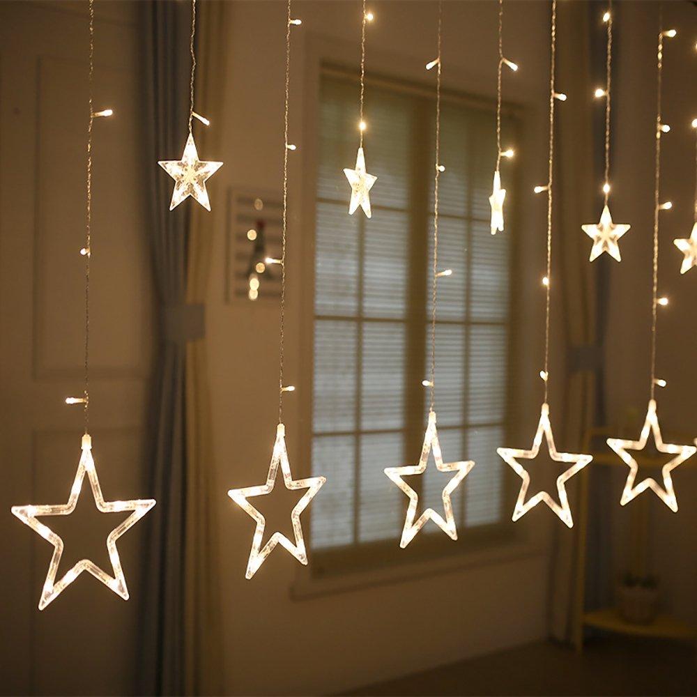 Elegant star curtain lights for wedding backdrops, photo booths, and stage decoration