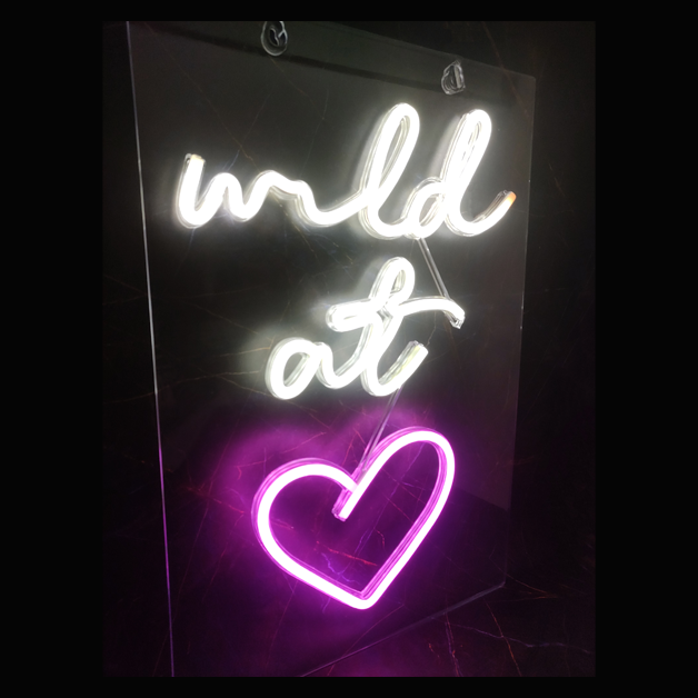 Neon Sign Light | Wall Hanging | Wild at Heart