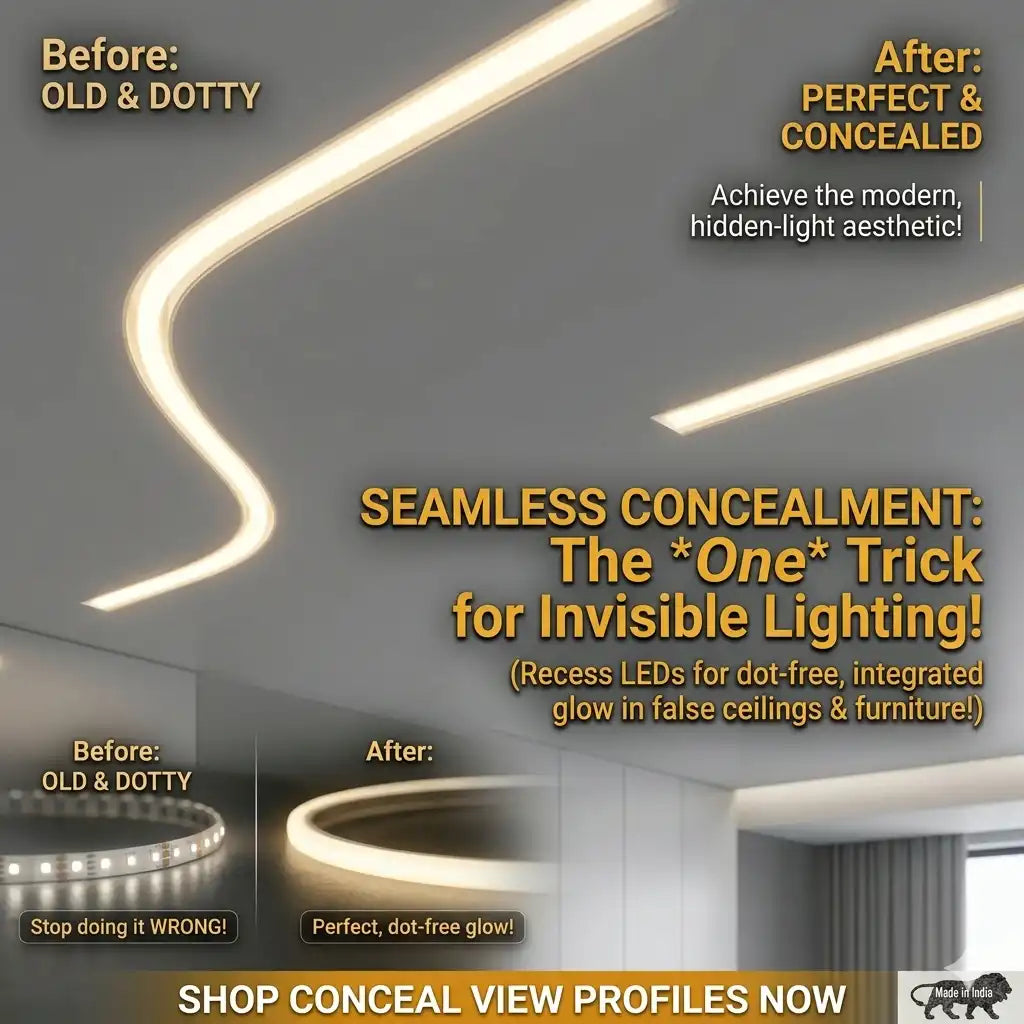 Conceal View Silicone LED Profiles: Seamless Lighting for False Ceilings & Furniture