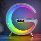 Smart Atmosphere Lamp with 15W Wireless Charger, Smart RGBIC Lights, Alarm Clock, Bluetooth Speaker Chronos Lights