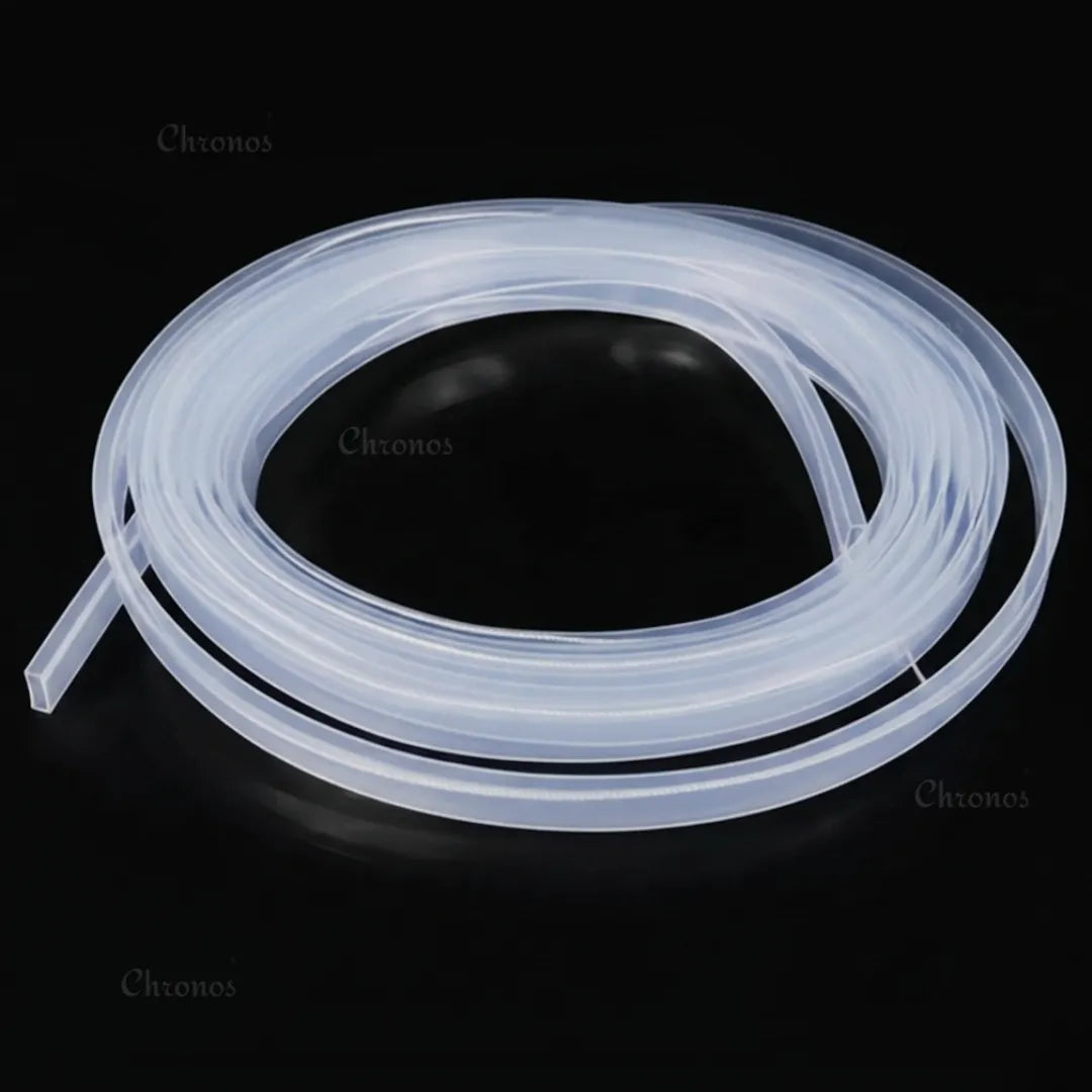 Transparent 10mm silicone tube for LED strip lights designed to protect COB, SMD 2835, 5050, 5630, and other 10mm LED strips from dust, moisture, UV exposure, and water splashes when properly sealed.