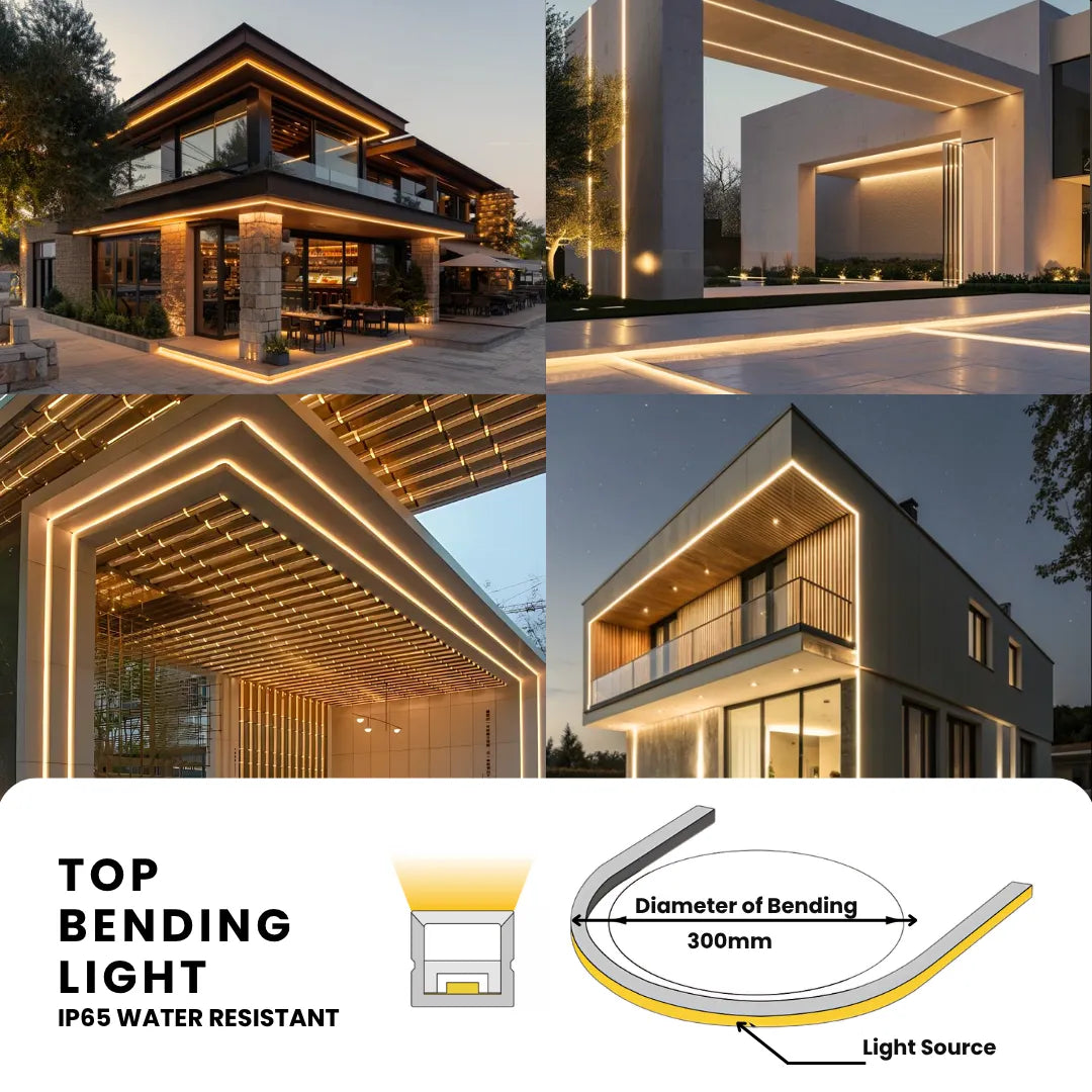 Silicone neon profile light with 120 LEDs per meter for uniform dot free illumination