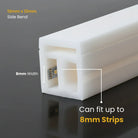 12mm x 12mm Side Bend Profile can contain 8mm Strip Light