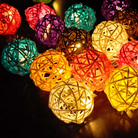 LED Rattan Ball String lights Chronos Lights